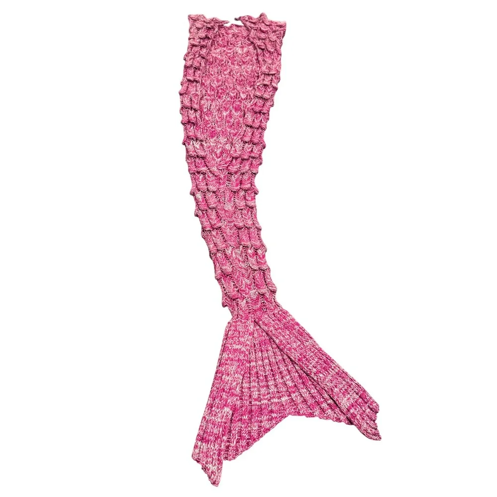 Marled Purple Knit Mermaid‎ Tail Blanket Y2K Nautical Coastal Lounge